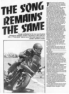 Katana 750 Road Test